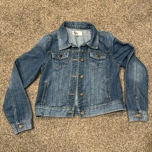 So girls denim jacket.  Size L
